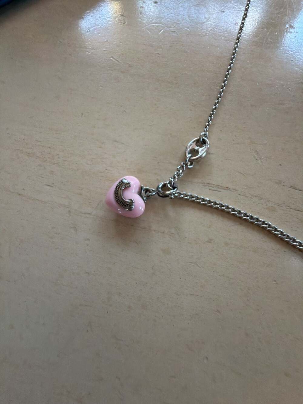 Sterling Silver Chain With Pink Heart Pendant 15” Chain Mexico Silver 6.2 Grams